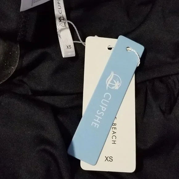 NWT Cupshe Sexy Black OnePiece Swim Bathing Suit with Cut Outs XS - Picture 9 of 11